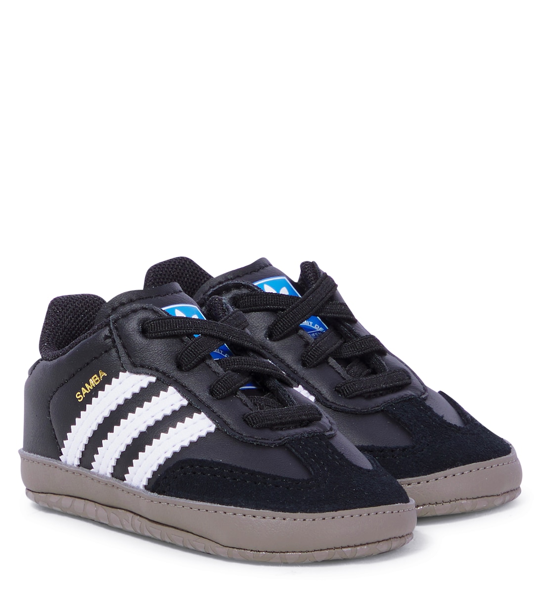 

Кроссовки Baby Samba из кожи с отделкой из замши Adidas Originals Kids, Core Black/Ftwr White/Bluebird