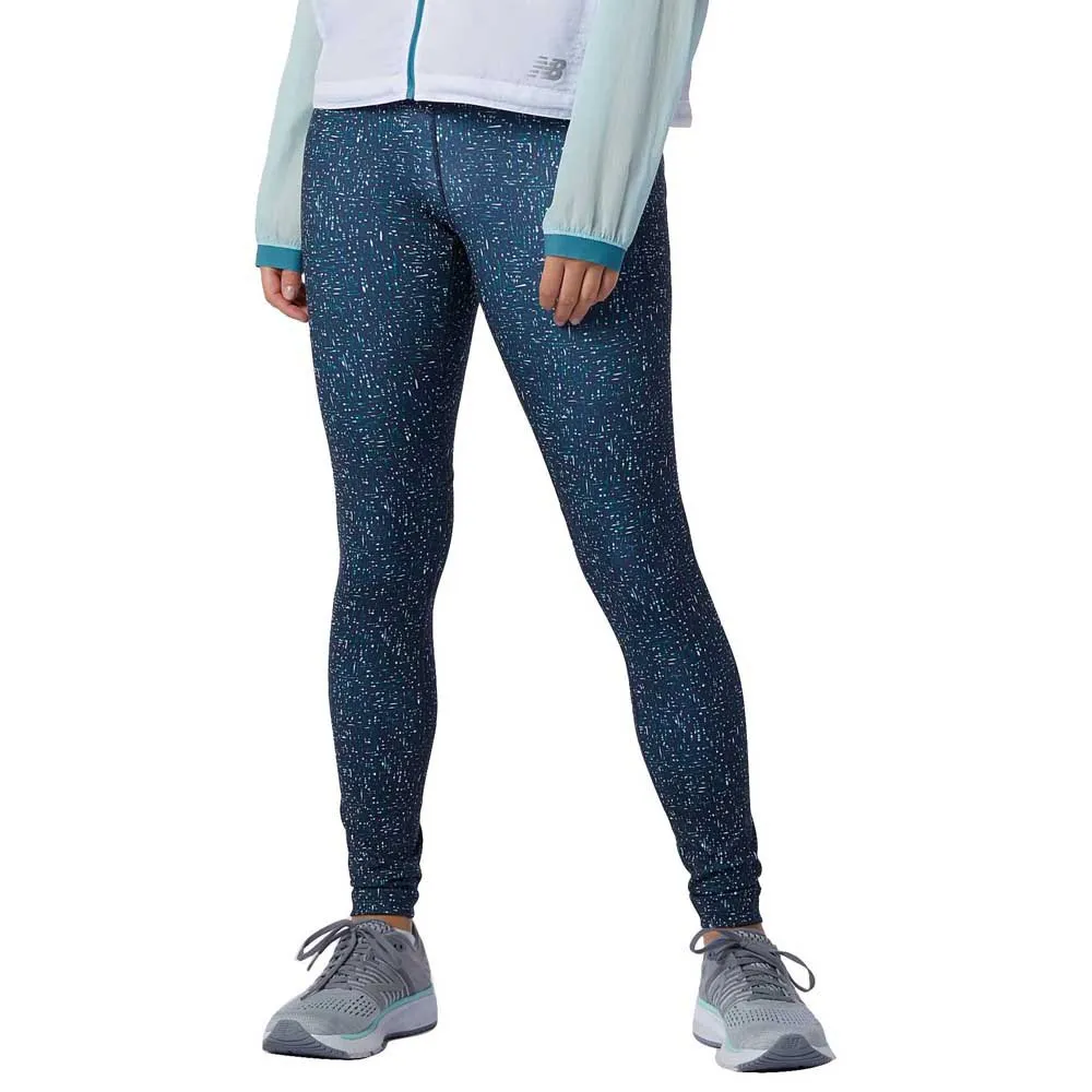 

Тайтсы New Balance Printed Impact Run, синий