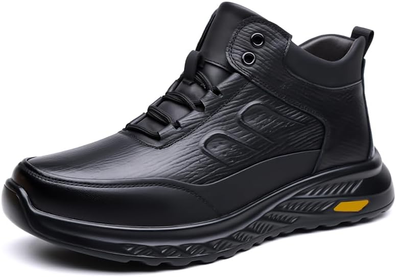 

Зимние мужские кожаные повседневные обувь для улицы, удобная обувь для скейтборда, простые и комфортные кроссовки для прогулок Sfwarmart, черный