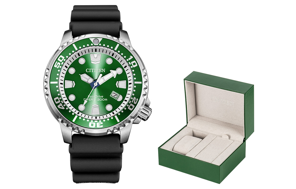 

CITIZEN Часы PROMASTER Series Solar Quartz Movement Rubber Strap Watch Men's Watch Green Dial, Green