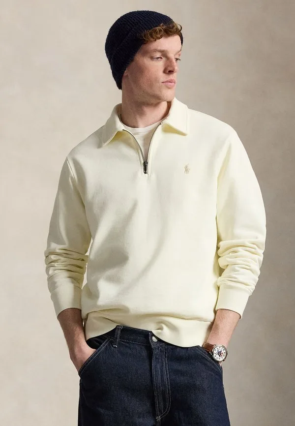 Толстовка из флиса с петлевой структурой и молнией до середины груди Polo Ralph Lauren, Clubhouse Cream