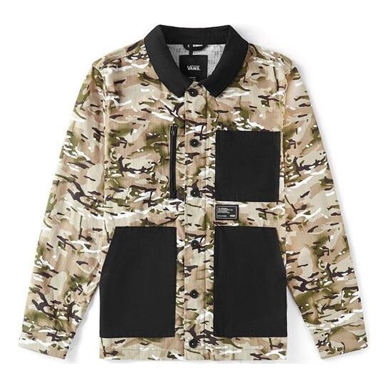 

Куртка men's work weird colorblock big pocket lapel jacket camouflage Vans, камуфляж