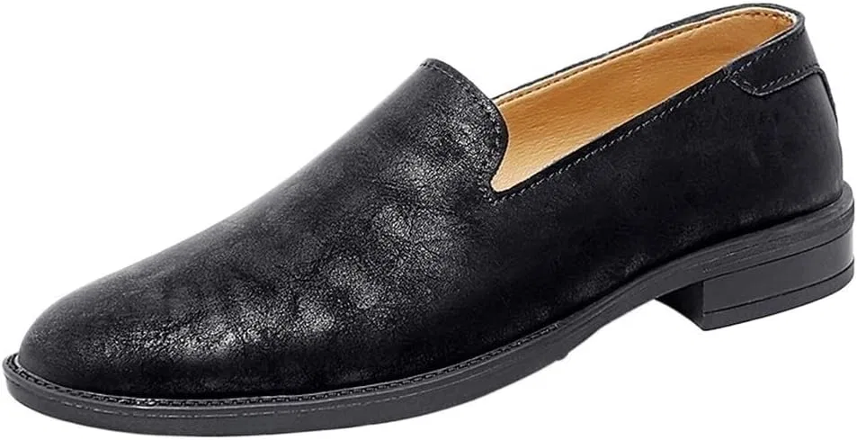 Мокасины кожаные мужские Mens Leather Loafers Moccasins, черный DHFIRUFSHLO