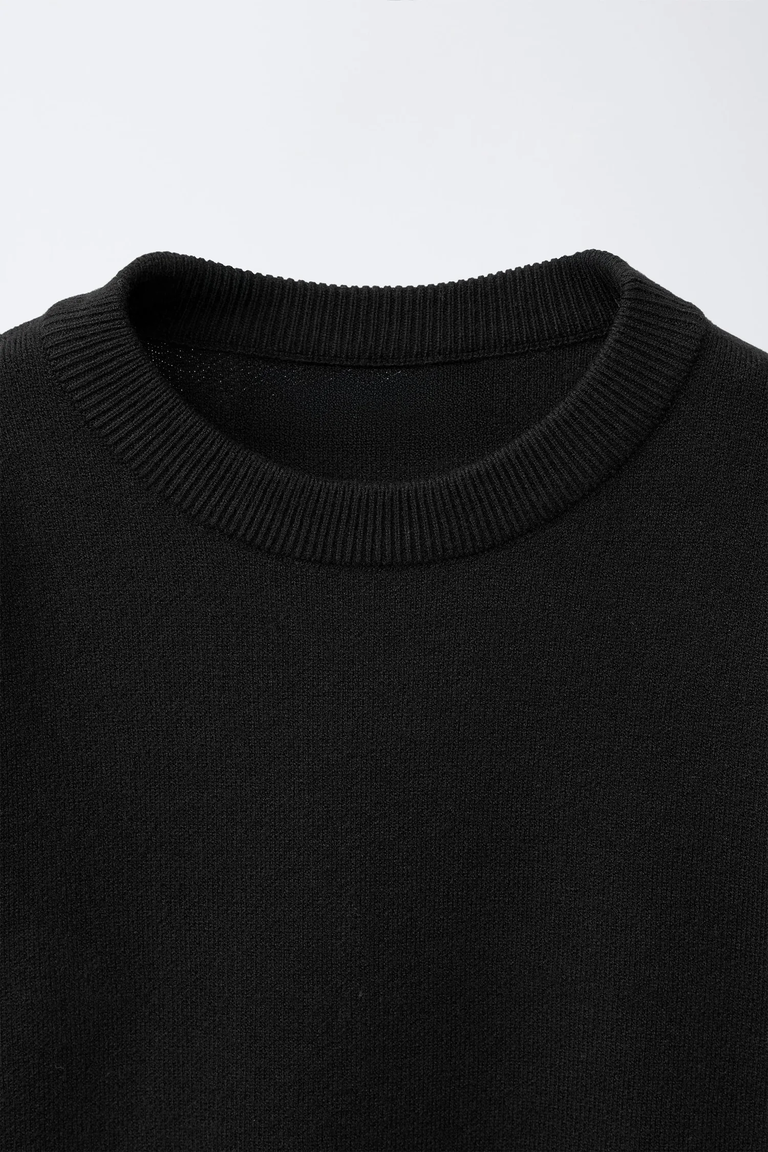 Однотонный вязаный свитер Zara, черный — фото 3