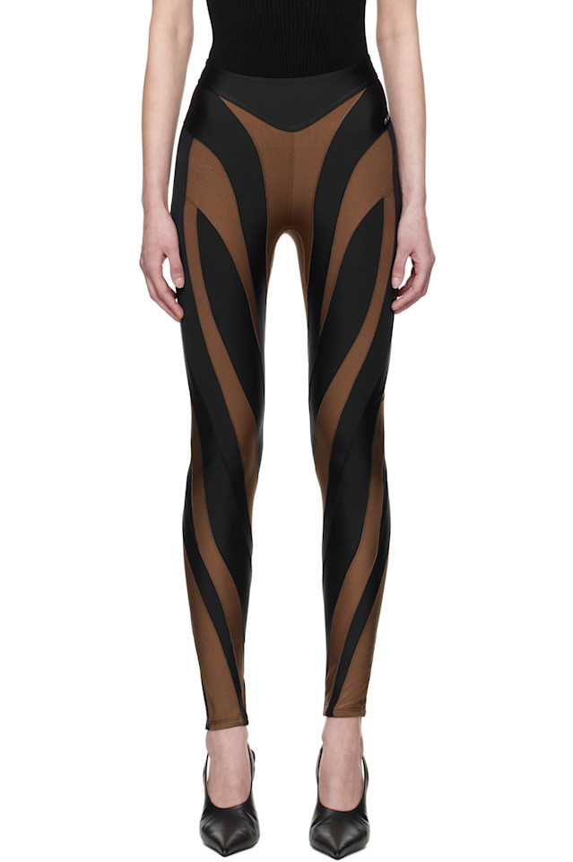 

Блестящие лайкровые леггинсы Mugler, мультиколор