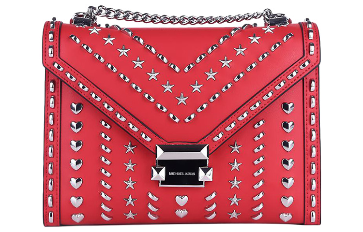

Сумка-конверт Whitney Cow Leather, женская наплечная сумка red MICHAEL KORS, Set (Bag+Dust Bag)