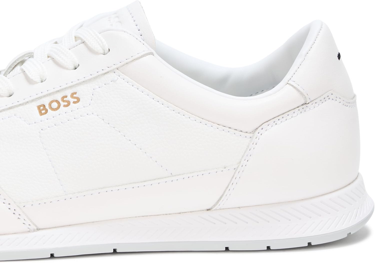 BOSS Мужские титановые низкопрофильные кожаные кроссовки, White Bone — фото 4