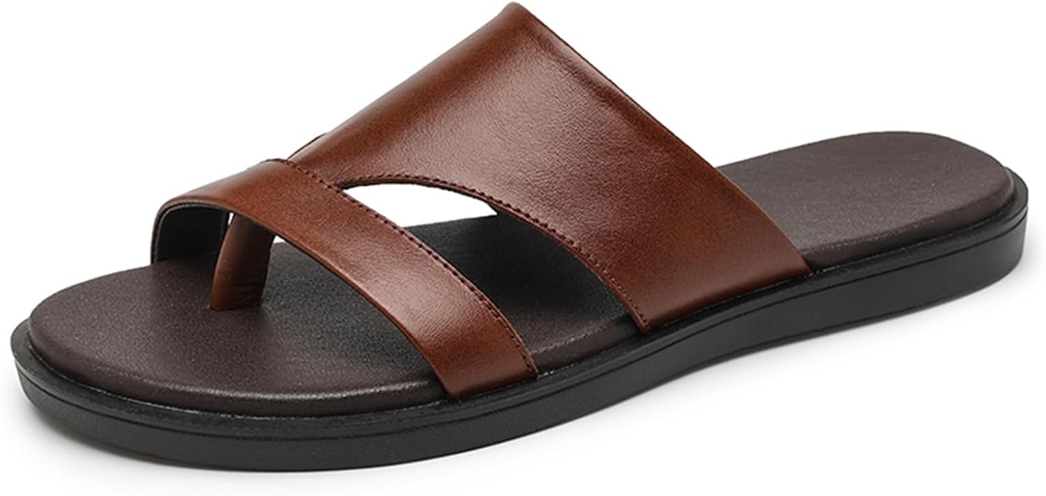 

Мужские сандалии Abborora из натуральной кожи для улицы, модные мужские тапочки, коричневый