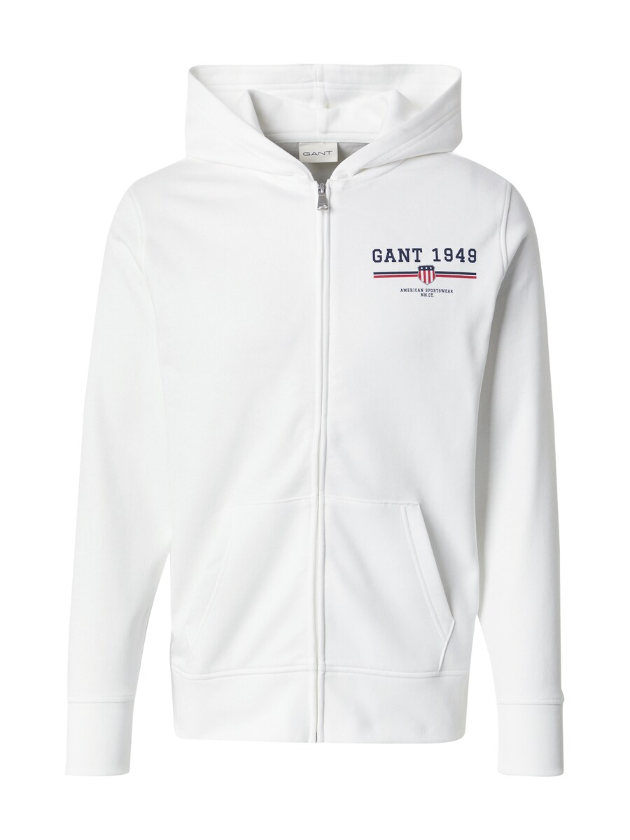 

Толстовка с капюшоном на молнии GANT, белый