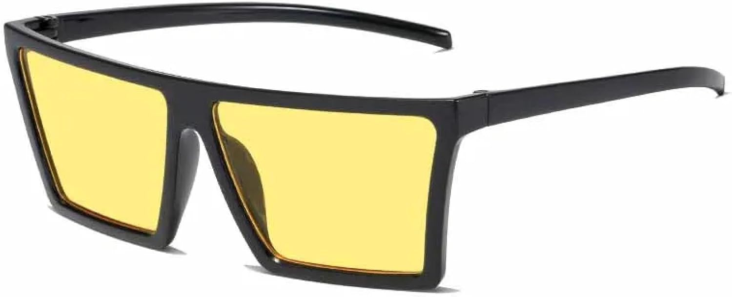 

Винтажные большие солнцезащитные очки с интегрированными линзами для женщин, роскошные солнцезащитные очки для отдыха на природе и на пляже, защита от УФ-излучения UV400 TKKTLLT, Black Yellow