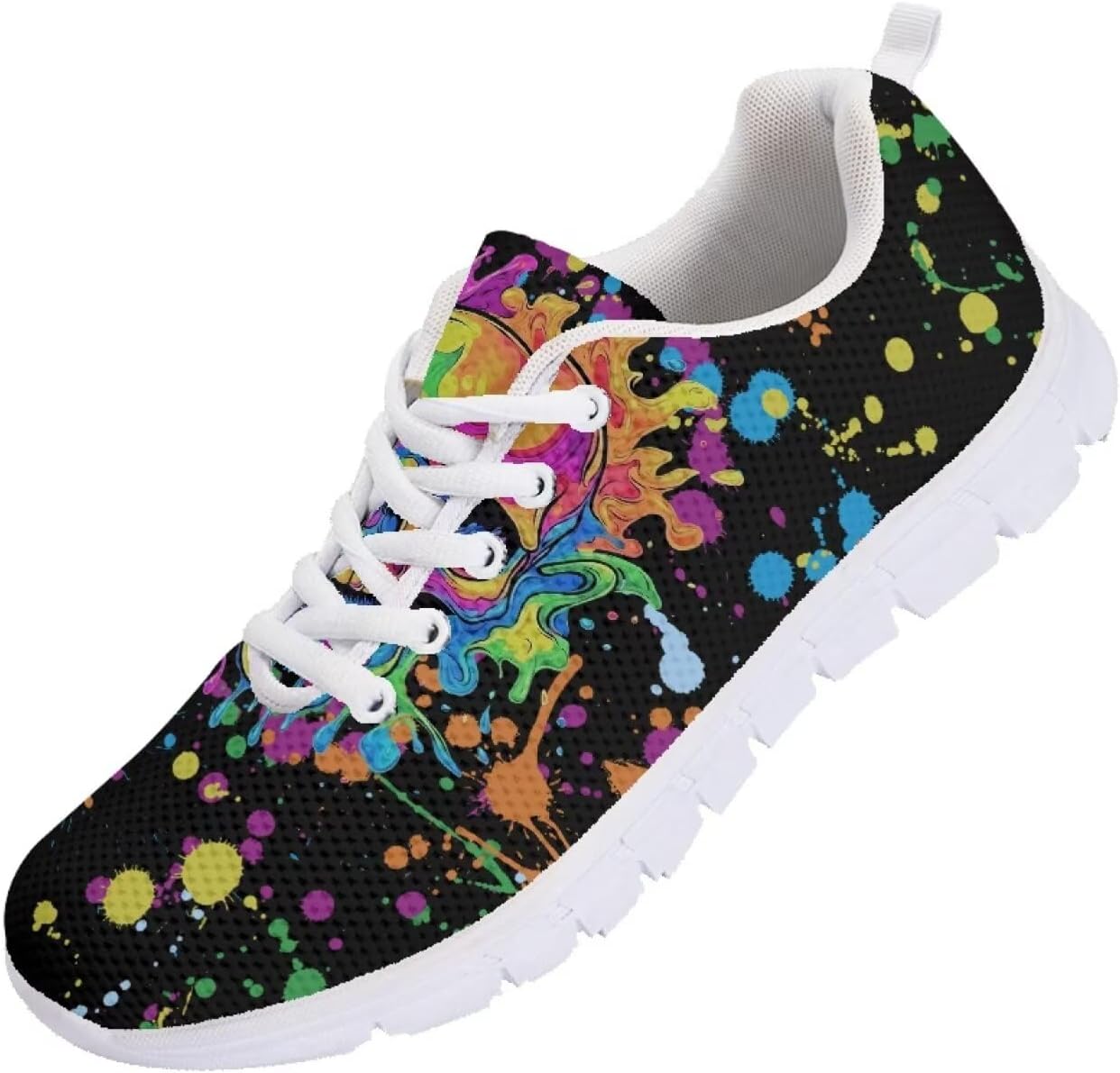 

Мужские кроссовки Funnydude Funny Print для ходьбы, удобные, дышащие, с сеткой, повседневные, Neon Skull