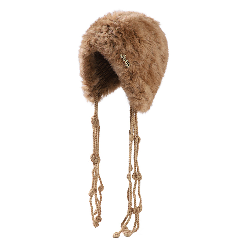 

Jeep Женская шапка-бини из кроличьего меха красная