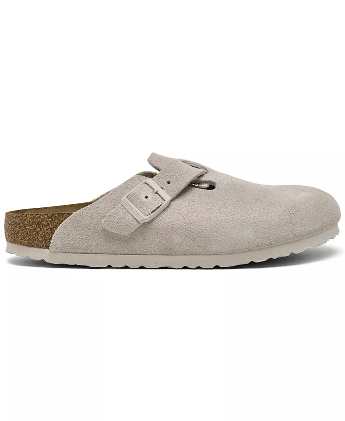 Женские мягкие кожаные сабо Boston Soft Footbed из замши от Finish Line Birkenstock, белый — фото 2