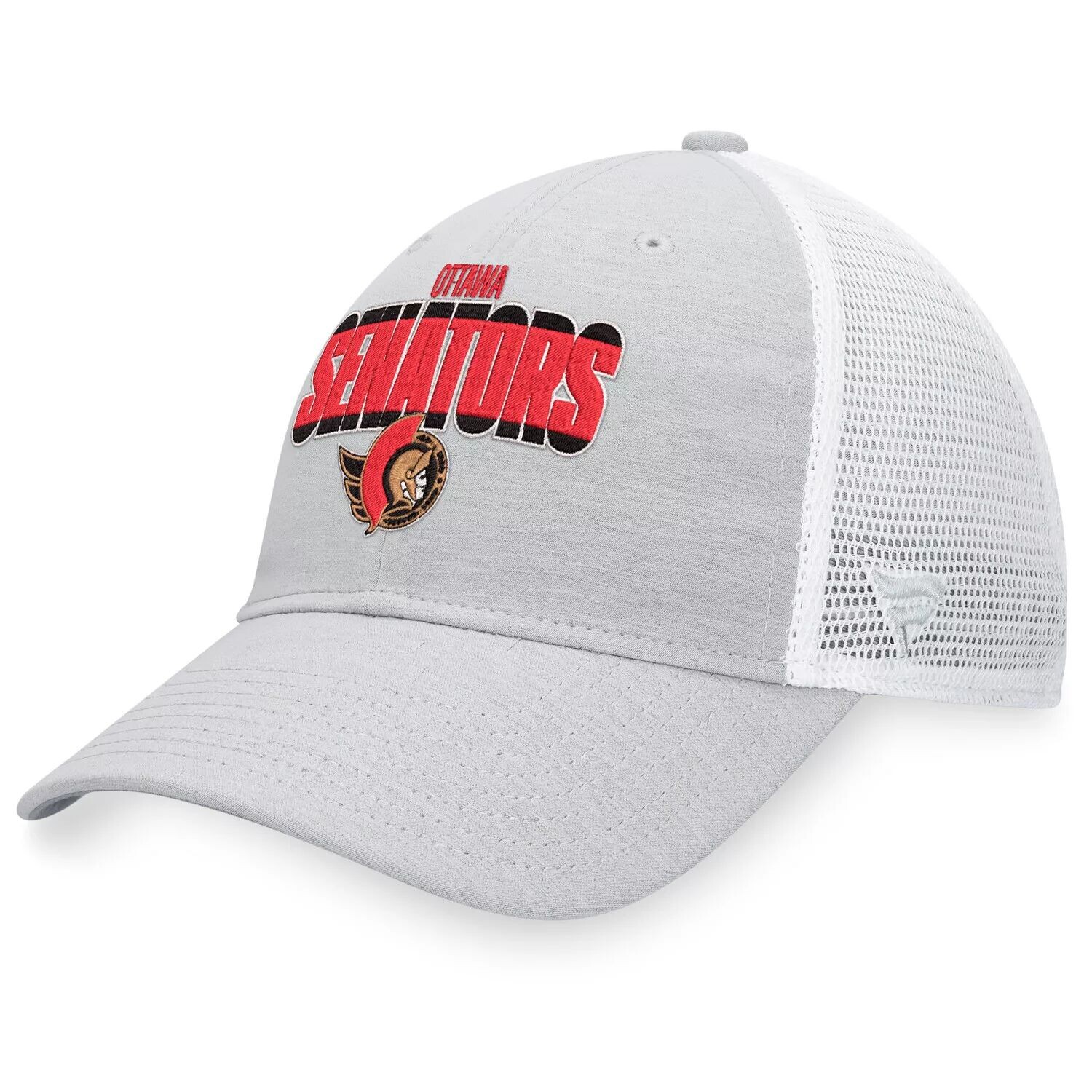 

Мужская кепка Fanatics с логотипом Heather серо-белая Ottawa Senators Team Trucker Snapback