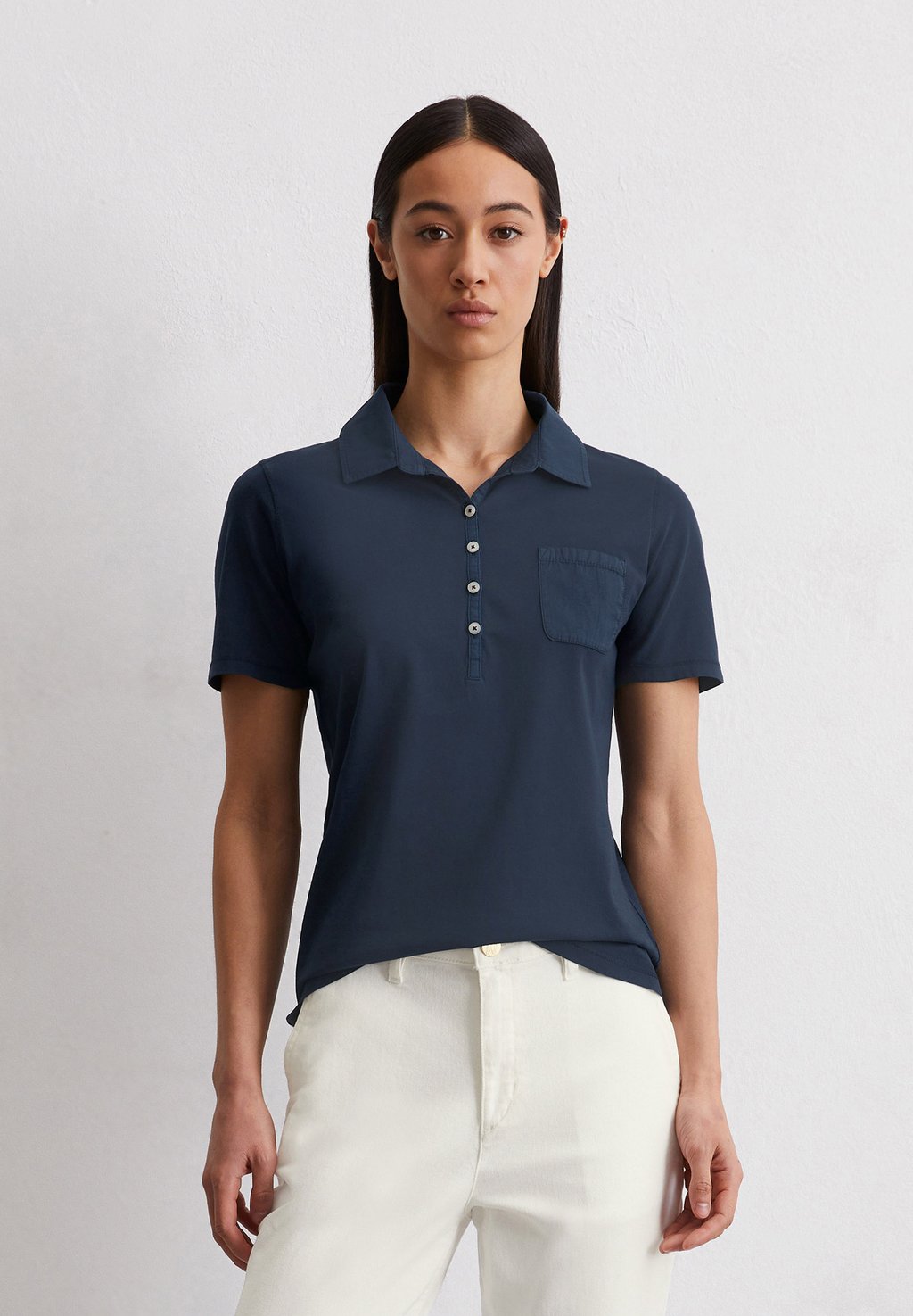 

Рубашка поло KURZARM SLIM MIT MIX-DETAILS Marc O'Polo, темно-синий