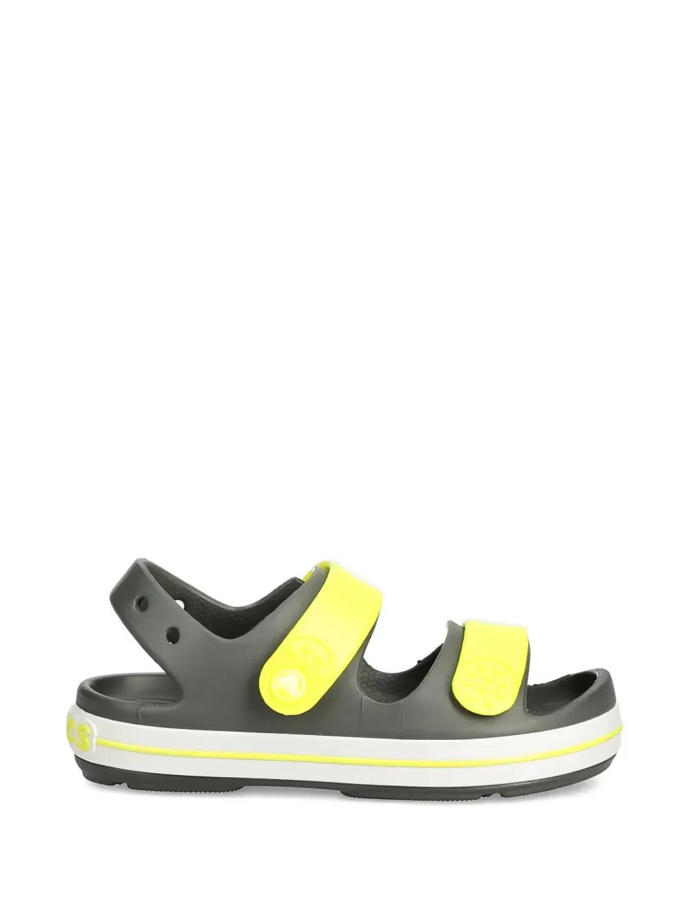 Сандалии с ремешками и логотипом Crocs Kids, серый — фото 2
