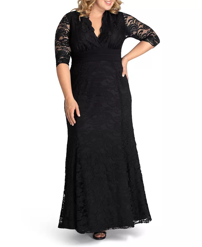 

Вечернее платье Plus Size Screen Siren с кружевом Kiyonna, черный