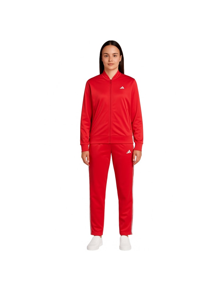 Adidas Спортивный костюм в красную полоску с тремя полосками — фото 2