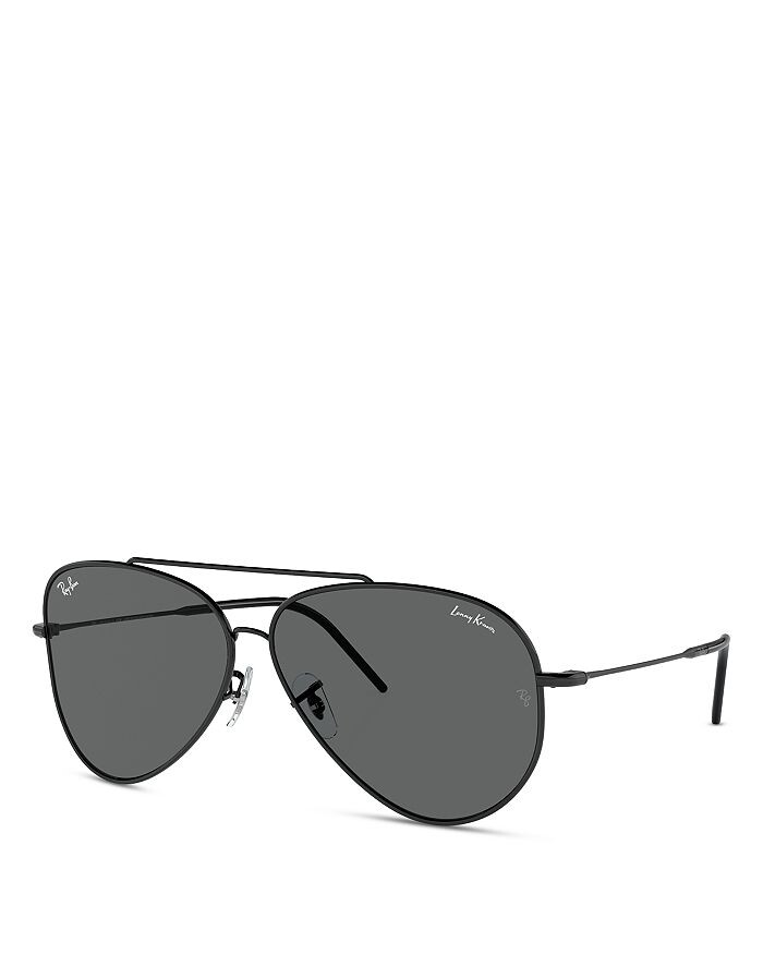 

Солнцезащитные очки Ray-Ban Aviator с обратной стороны, 62 мм, черный