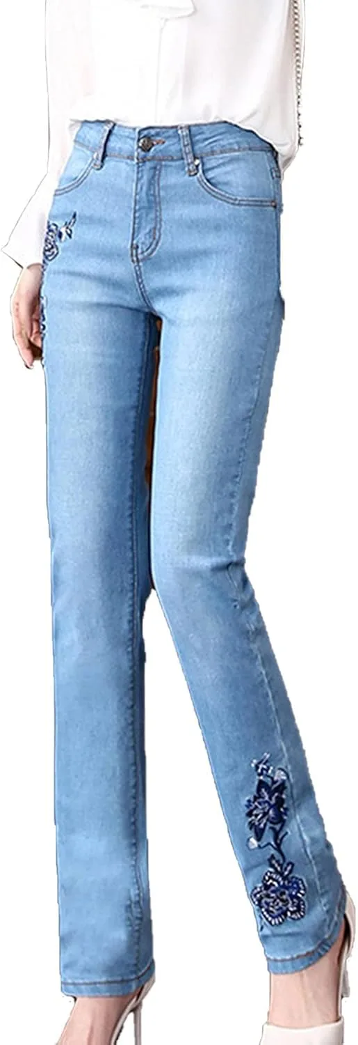 

Женские джинсы Straight с вышивкой DGHM-JLMY