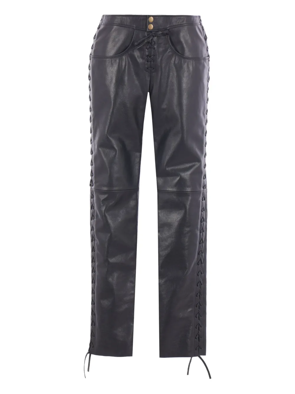 

Кожаные брюки прямого кроя ISABEL MARANT, черный