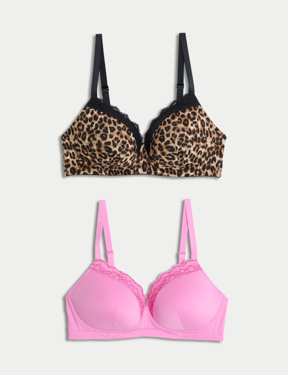 

2 пары бюстгальтеров-футболок без косточек послеоперационного периода Marks & Spencer, коричневый