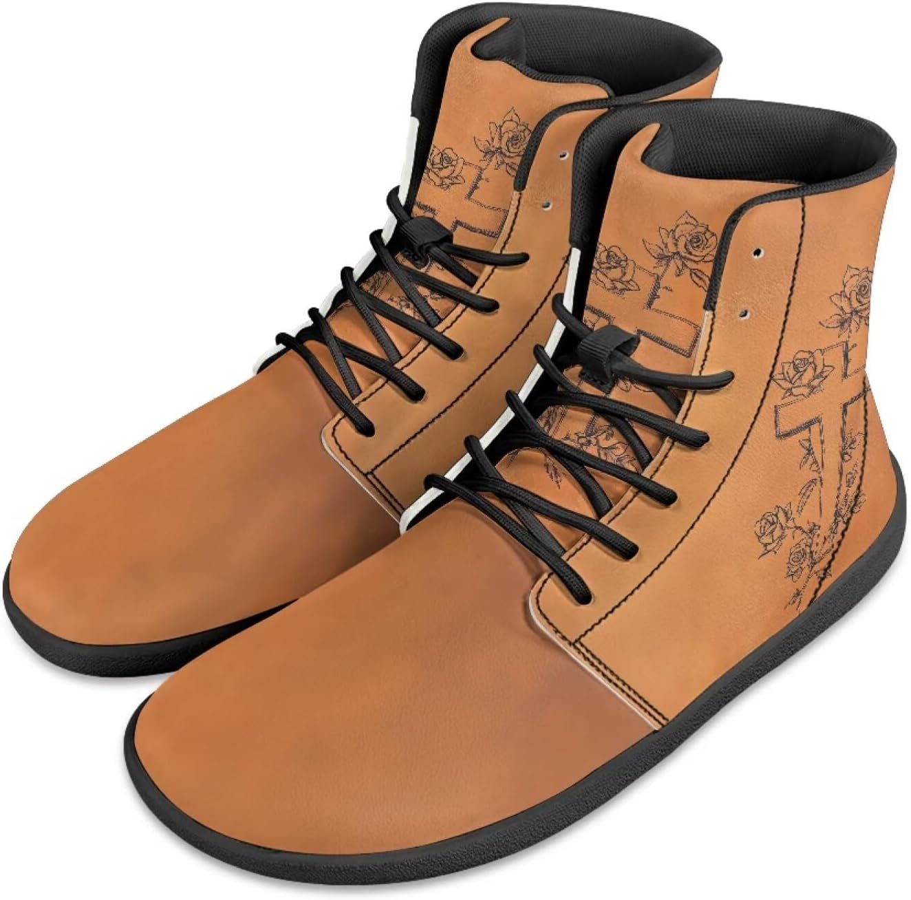 

Мужские кроссовки JoyLamoria на шнуровке высокой посадки для баскетбола, ходьбы и вождения, дышащие кроссовки, под цвет подсолнуха с узором Ацтек, Cross