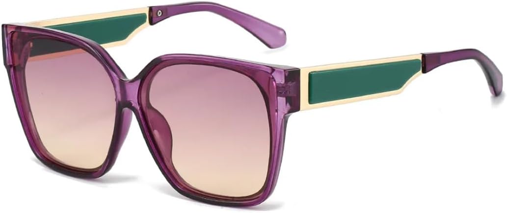 

Модные квадратные солнцезащитные очки для женщин с градиентным затемнением и защитой от УФ-излучения UV400, ретро-очки для мужчин, трендовые солнцезащитные очки TVTBBVV, Purple