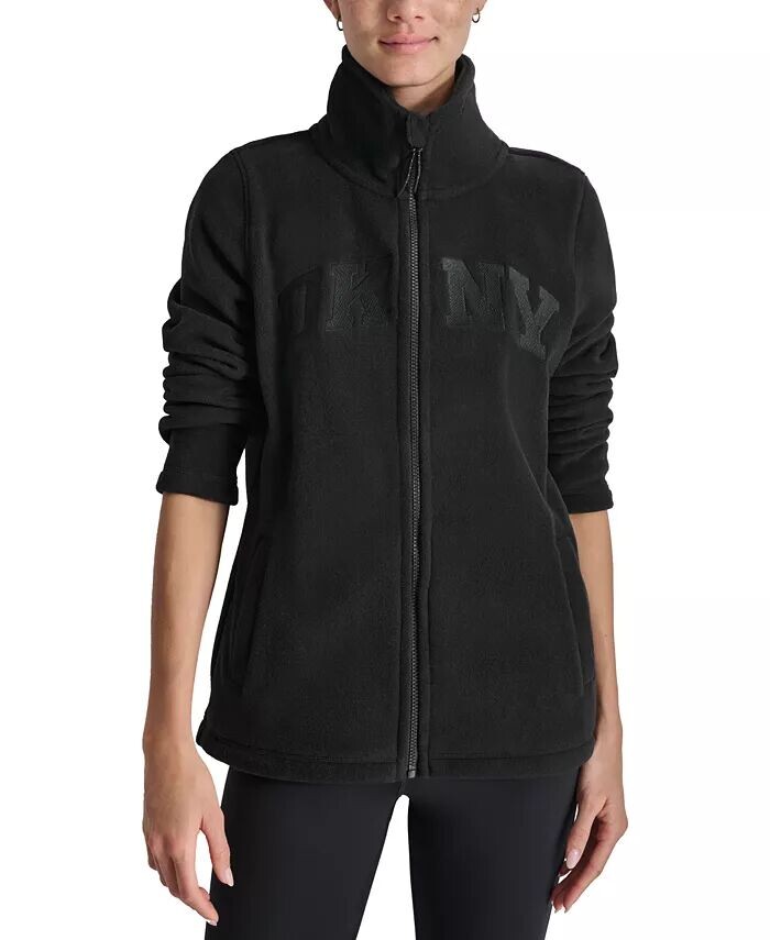 

Спортивная женская куртка из технического флиса с логотипом DKNY, черный