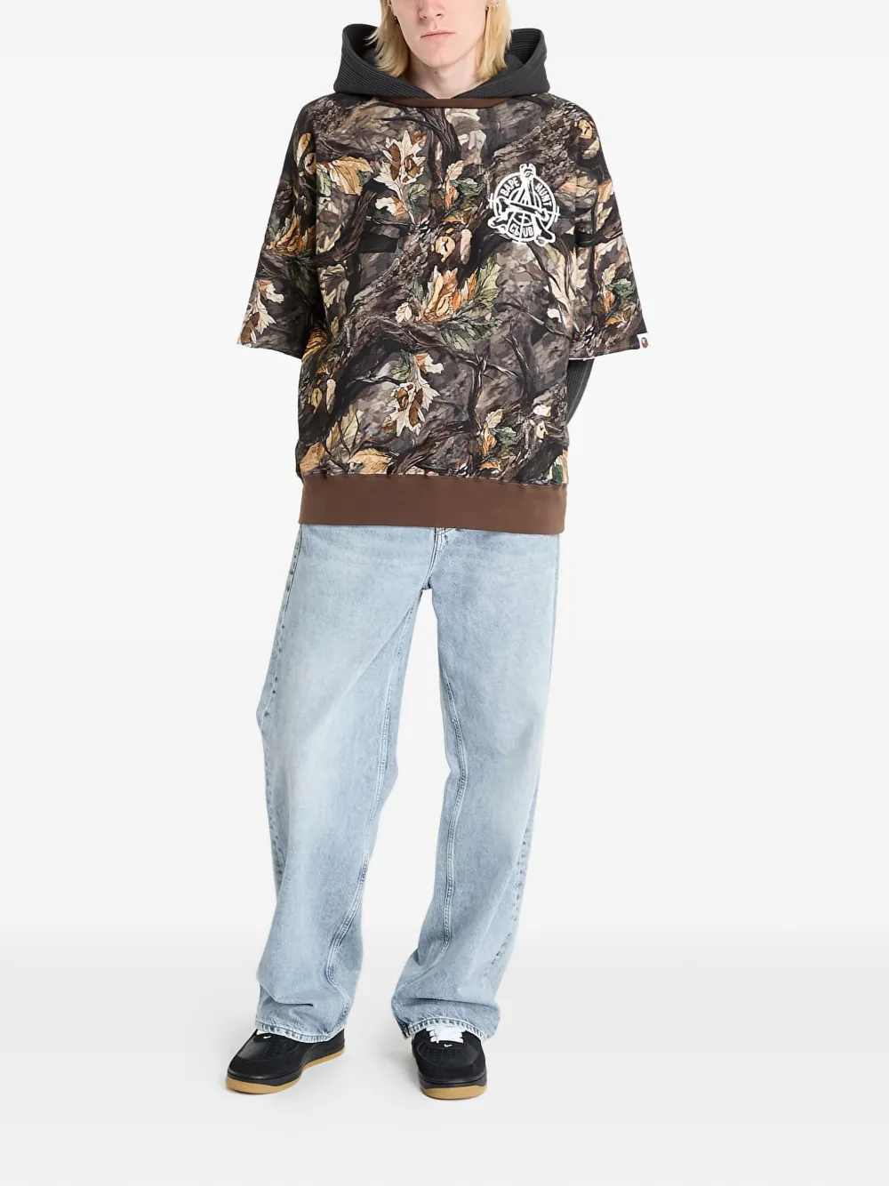 Многослойное худи с камуфляжным принтом Tree Edge A Bathing Ape, коричневый — фото 2