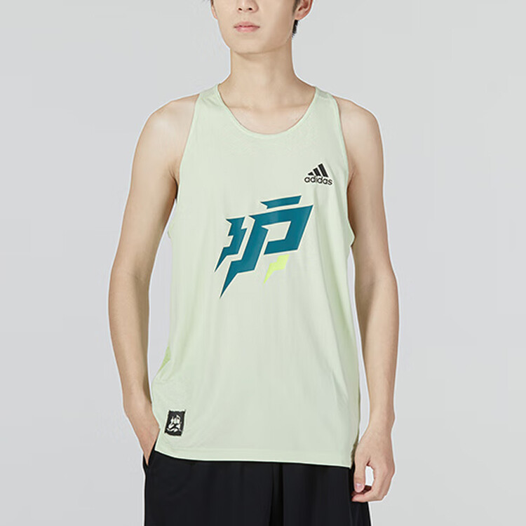 Майка мужская зеленый Adidas, зеленый — фото 2