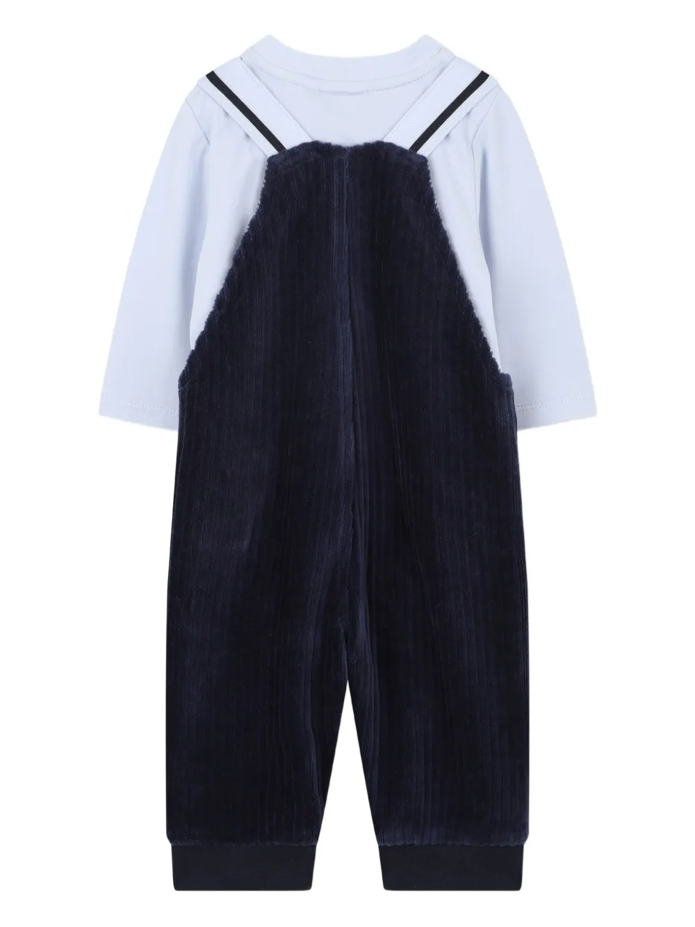 Комплект из  вельветового комбинезона и топа BOSS Kidswear, синий — фото 2