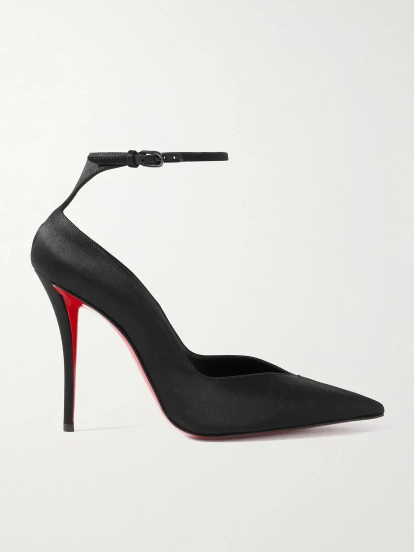 Атласные туфли Erozee 100 Christian Louboutin, черный