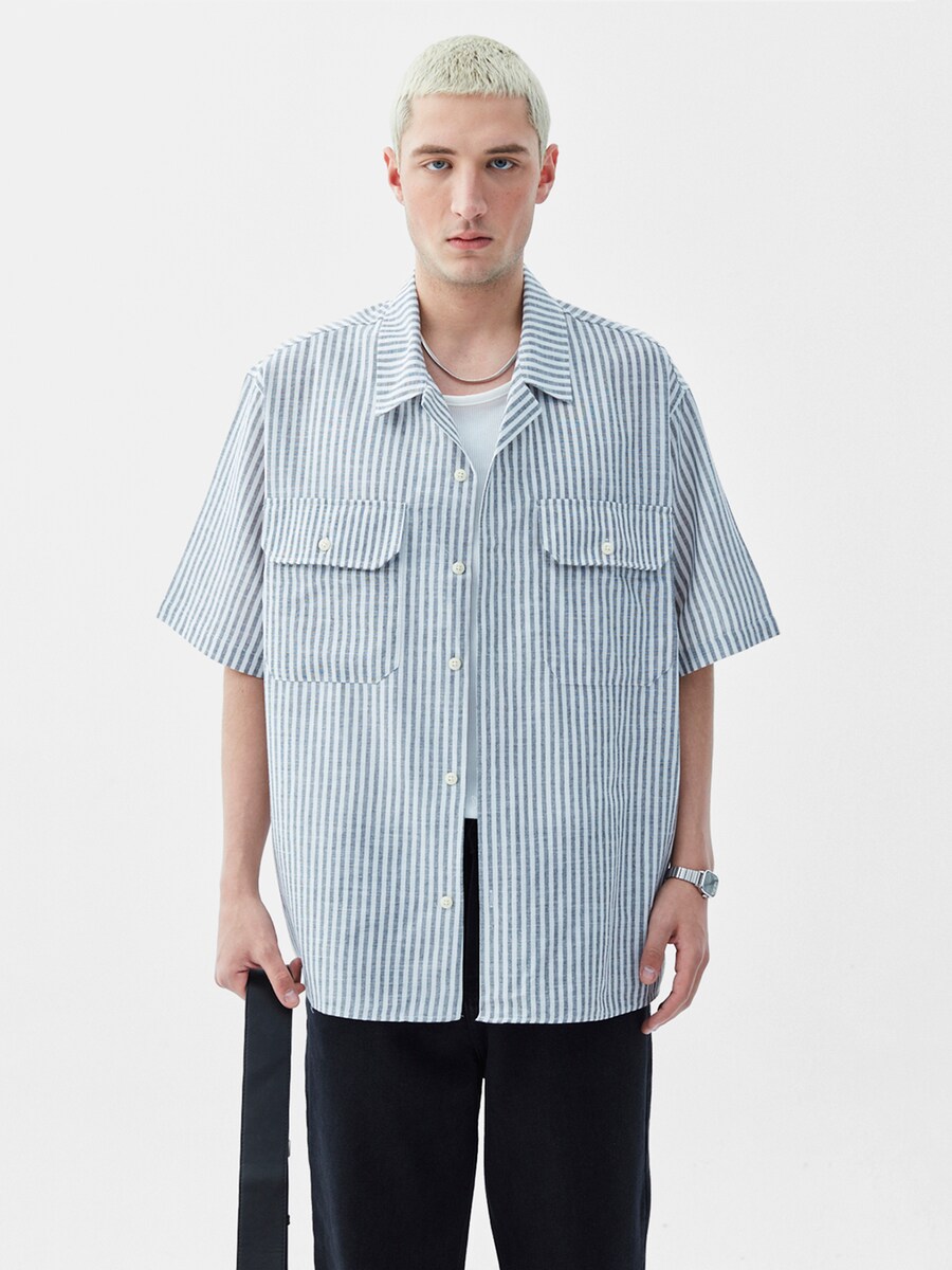 

Рубашка на пуговицах Comfort fit VAMOS CLO Pansy, цвет Smoke blue/Pastel blue