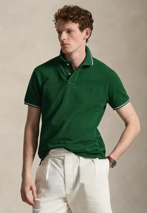 Полочная рубашка Polo Ralph Lauren Custom Slim Fit Mesh, цвет новый лес/c7927