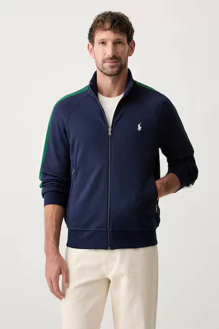 Олимпийка мужская на молнии хлопковая Polo Ralph Lauren, синий