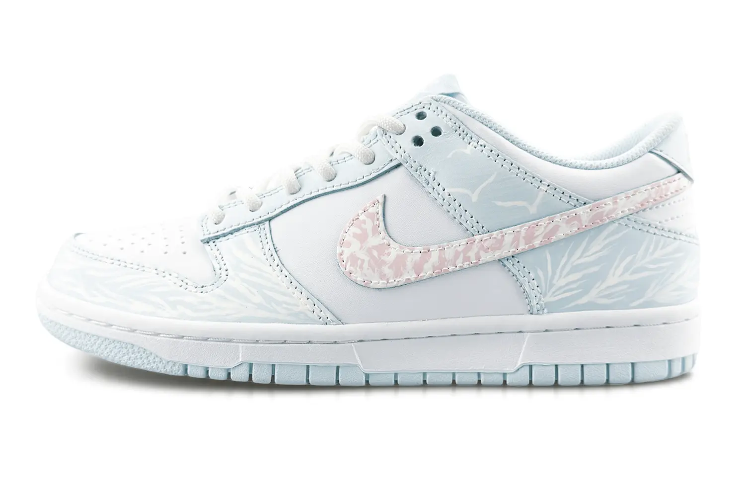 Nike Кроссовки для скейтбординга dunk cloud feather с противоскользящей и дышащей подошвой, низкие, glacier blue, детские — фото 3