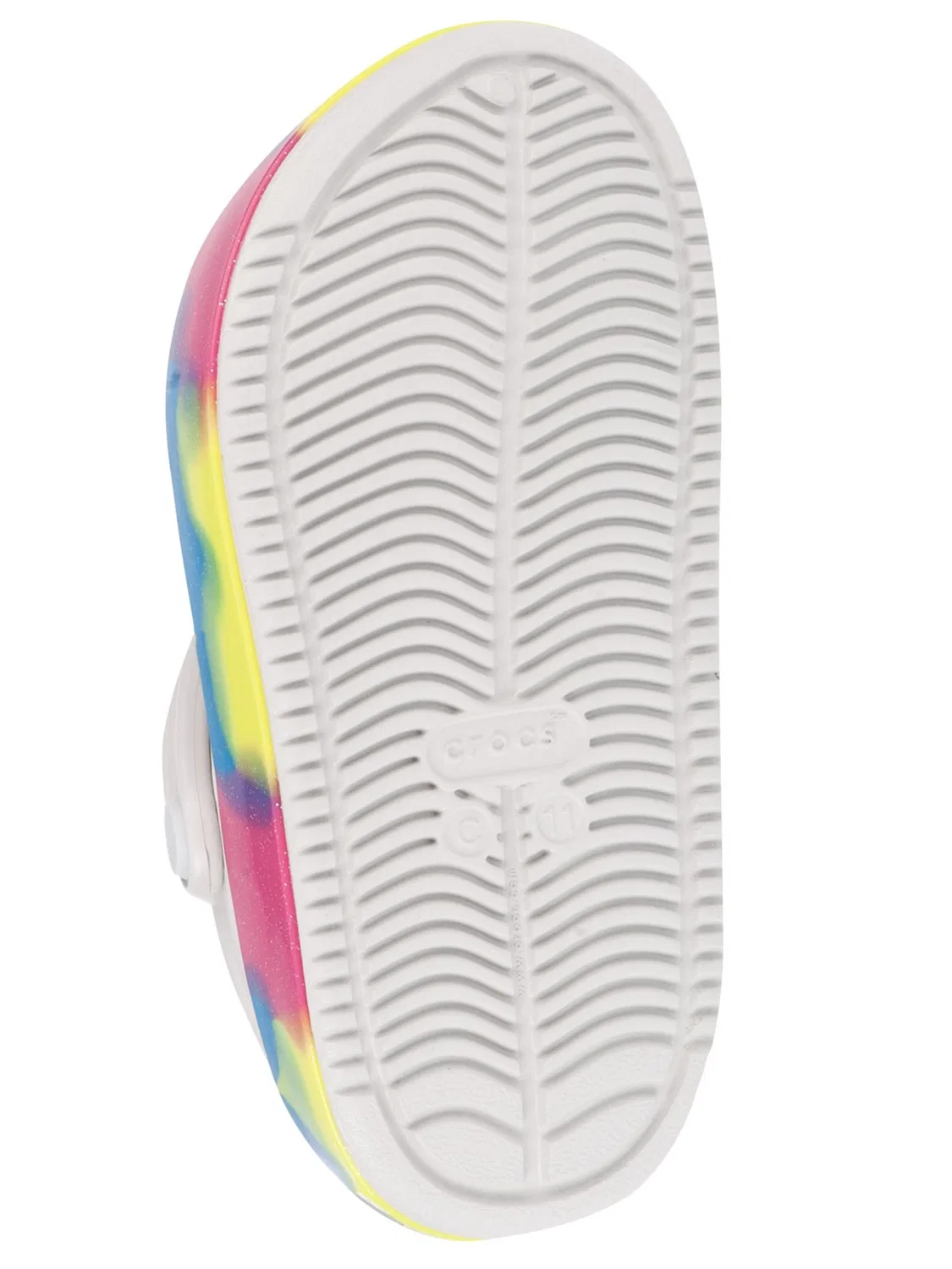 Сандалии Crocs Off Court Glitter Band Kids Clog серого цвета — фото 3