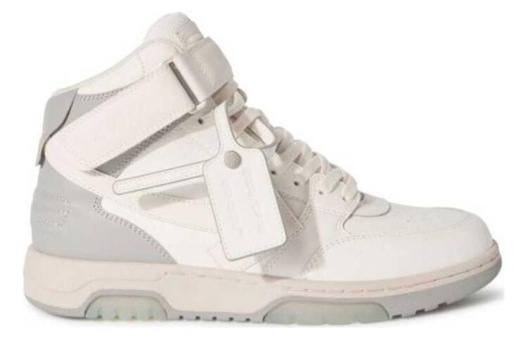 Кроссовки мужские Off-White Out Of Office средней высоты, белый / серый — фото 2