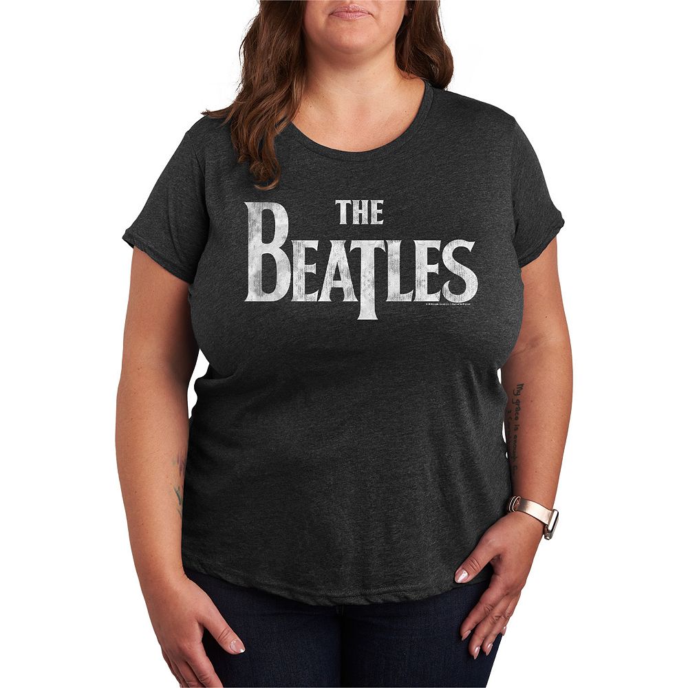 

Футболка размера плюс с графическим логотипом The Beatles Licensed Character, цвет Heather Charcoal