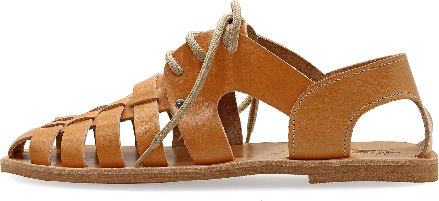Сандалии из натуральной кожи на шнуровке, Black, Brown, Beige EMMANUELA handcrafted for you — фото 4