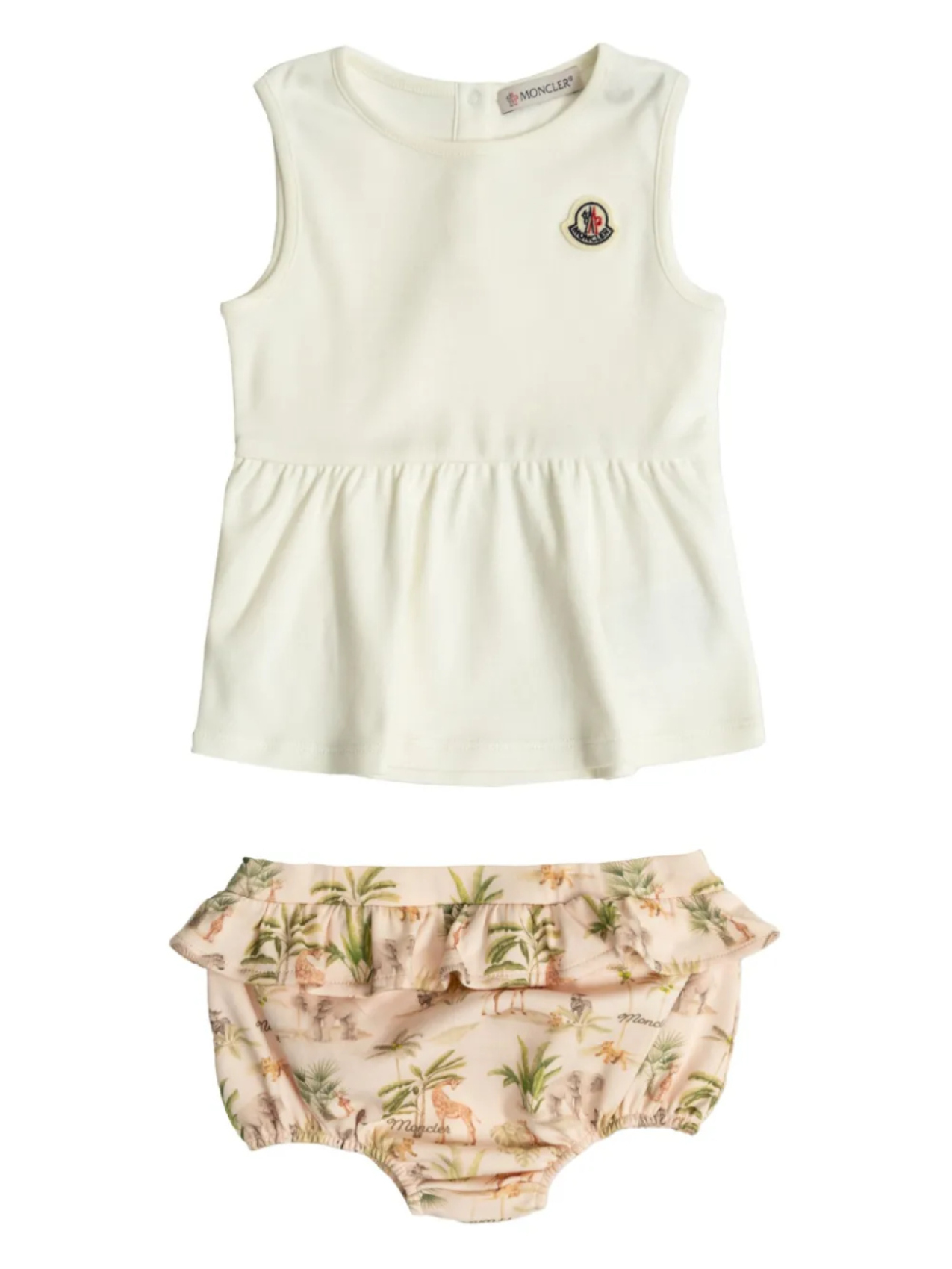 

Платье из хлопка Moncler Enfant, белый