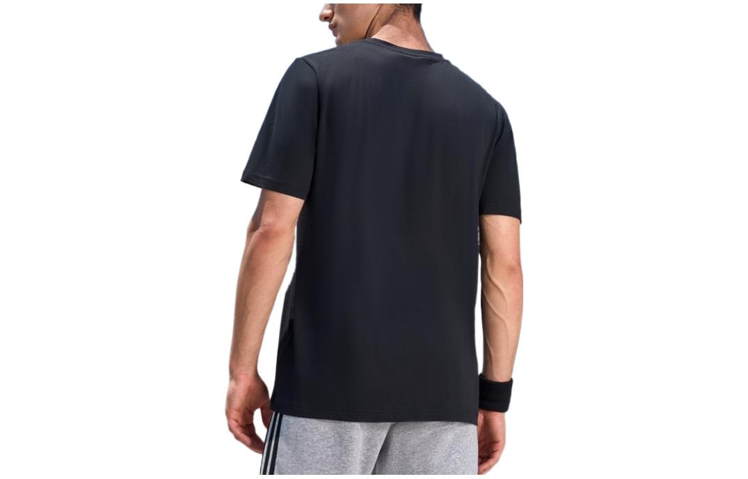 Футболка adidas Alphabet Large Logo Printing Round Neck Pullover Sports Short Sleeve Black GK9636 — фото 2