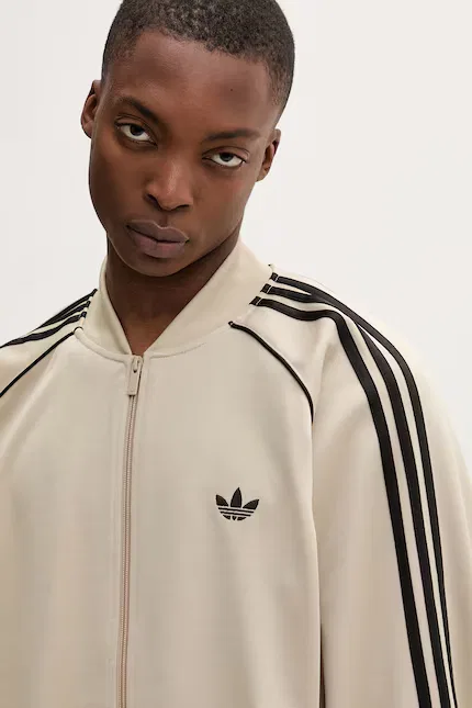 Олимпийка из мягкой джинсы Adidas Originals, бежевый — фото 4
