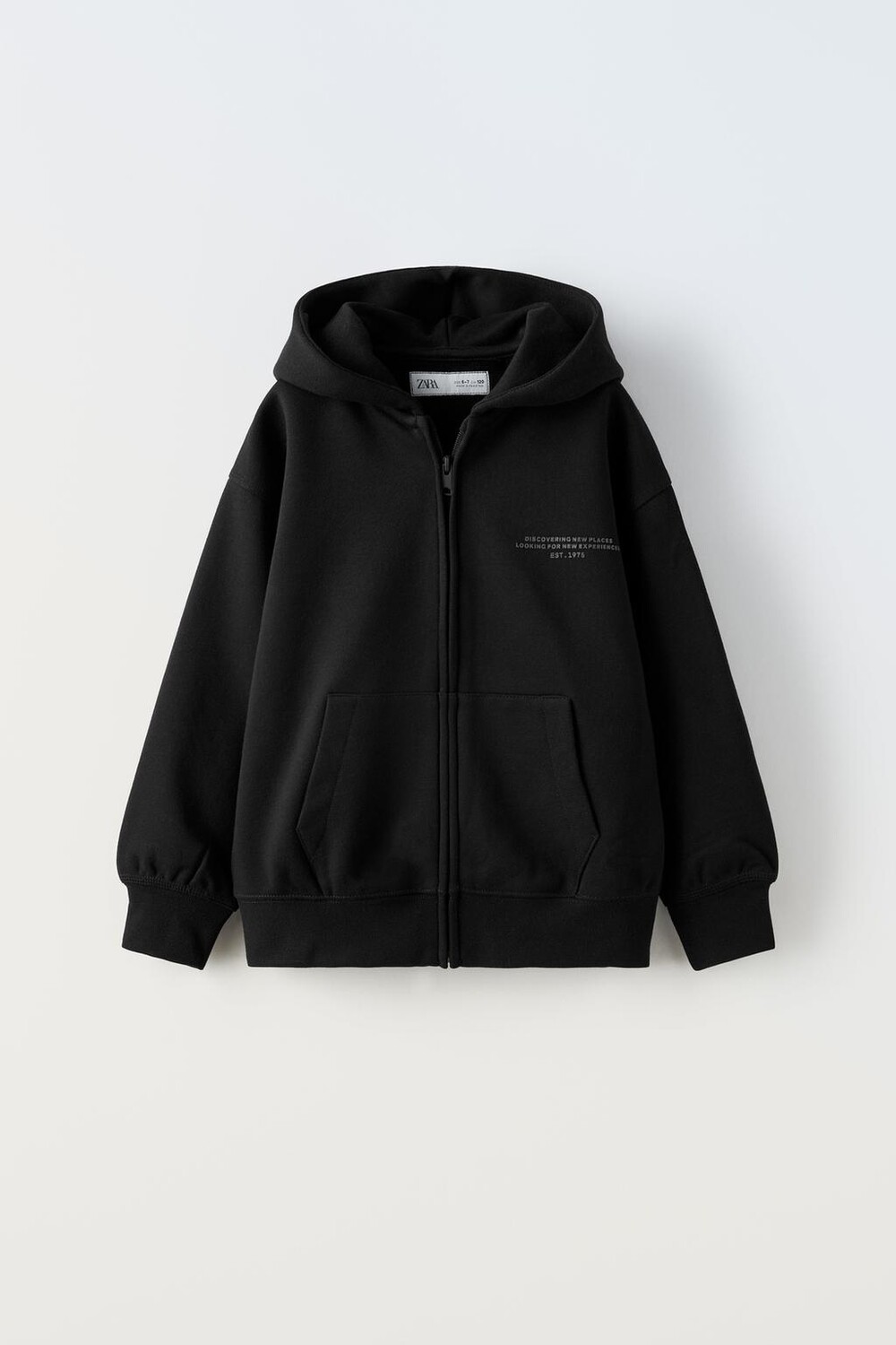

Худи с принтом слогана ZARA, черный