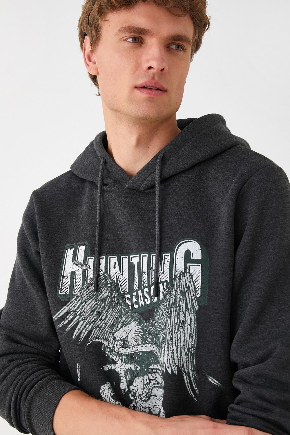 

Мужская толстовка антрацитового цвета Koton, серый