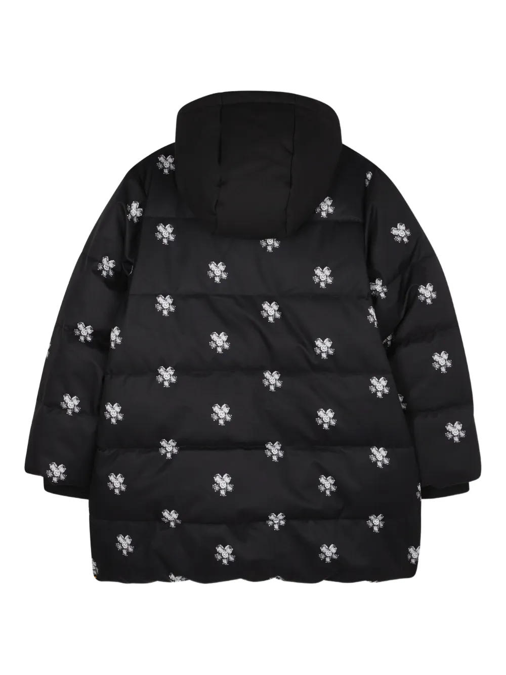 Пуховик с цветочной вышивкой Marc Jacobs Kids, черный — фото 2