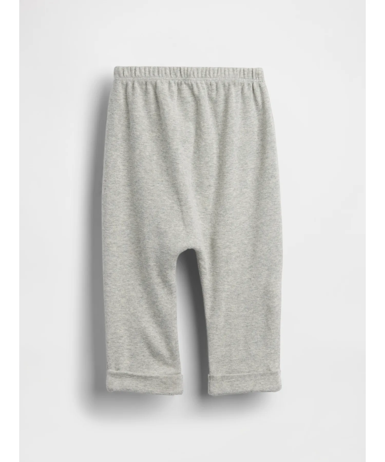 Детские штаны из мягкого хлопка GAP Pull On с графикой белого медведя светло-серые — фото 2