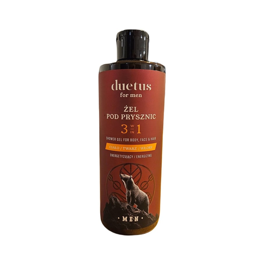 

Duetus FOR MEN, Бодрящий гель для душа для мужчин 3в1, 300мл