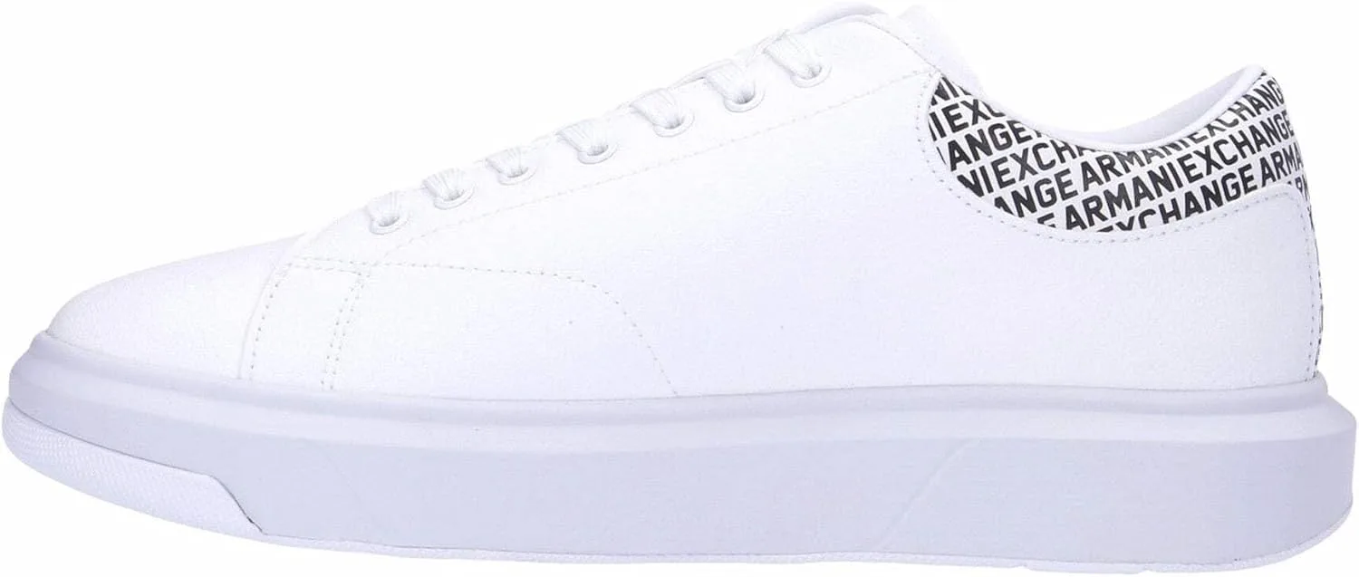 Мужские кроссовки Armani Exchange Xux123 из искусственной кожи на шнуровке, белый/черный — фото 4